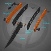 Maximus Pocket Knife Liner Lock(3.5"-D2 Blade-G10 Handle)-G066